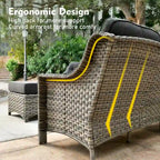 Ensemble de mobilier de patio extérieur XIZZI 7 pièces avec canapé de conversation et foyer