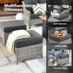 Ensemble de mobilier de patio extérieur XIZZI 7 pièces avec canapé de conversation et foyer