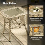 Ensemble de mobilier de patio extérieur XIZZI 7 pièces avec canapé de conversation et foyer