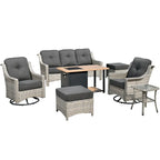 Ensemble de mobilier de patio extérieur XIZZI 7 pièces avec canapé de conversation et foyer