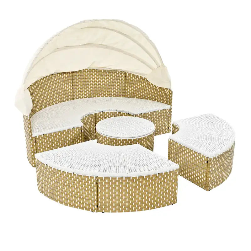 Ensemble de canapés d'angle ronds pour patio