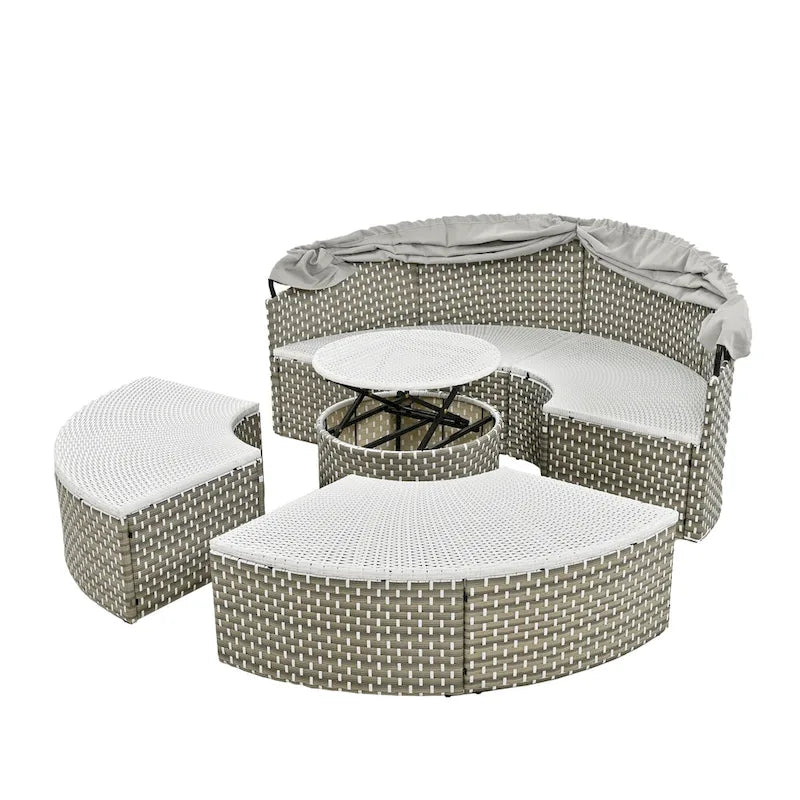 Ensemble de canapés d'angle ronds pour patio