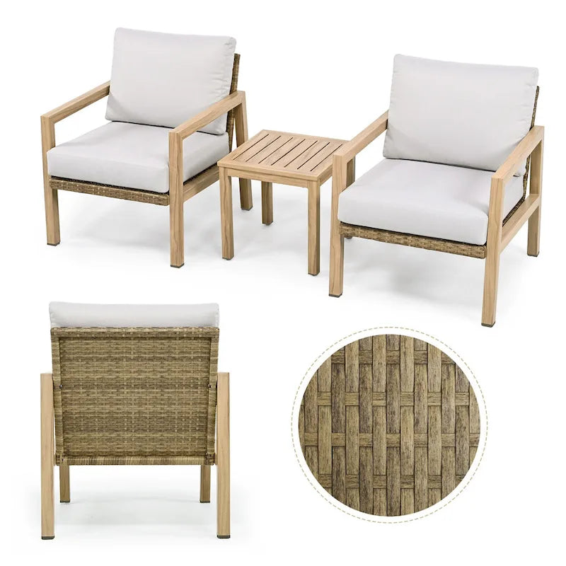 Fauteuil en rotin avec coussin
