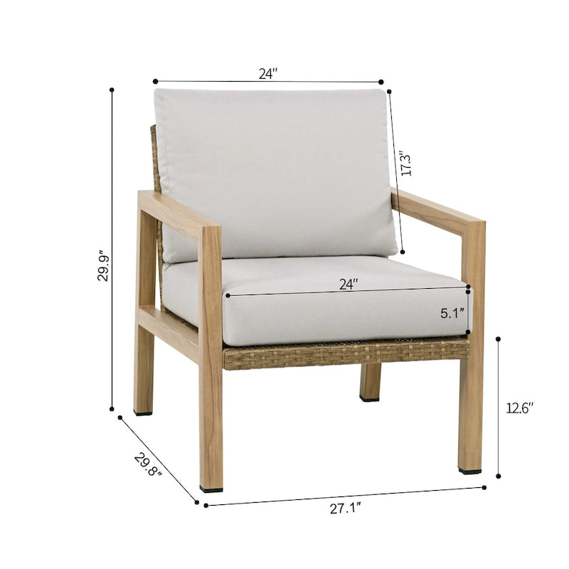 Fauteuil en rotin avec coussin