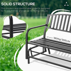 Banc à bascule d'extérieur avec accoudoirs, assise et dossier à lattes