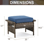 Gymojoy Ensemble table et chaises pivotantes d'extérieur 3 pièces - Marron