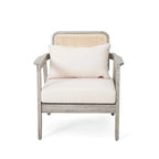 Fauteuil club de jardin en bois d'acacia, mobilier de terrasse, coussin épais imperméable, assise profonde pour porche, jardin, cour