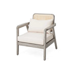 Fauteuil club de jardin en bois d'acacia, mobilier de terrasse, coussin épais imperméable, assise profonde pour porche, jardin, cour