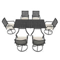 Steel square dining table with chair (set of 6)