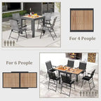 Table de patio extensible d'extérieur 31,5-63 cm avec support en L inclus