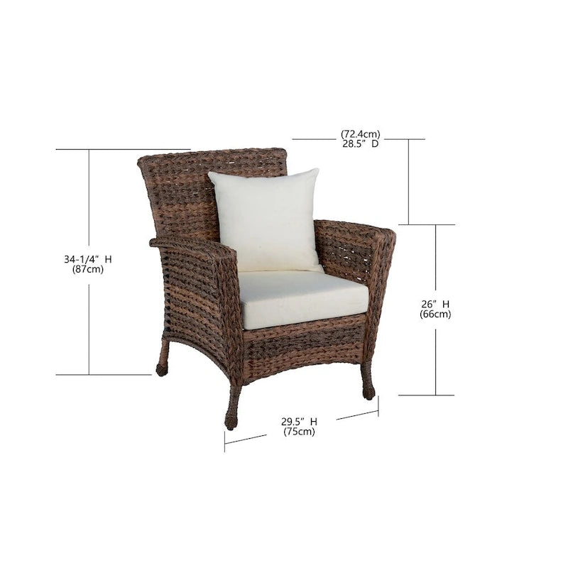 Fauteuil de jardin d'extérieur en imitation jonc de mer