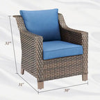 Chaises de jardin en rotin style bistro, table basse - Marron