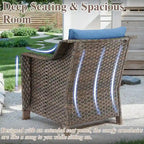 Chaises de jardin en rotin style bistro, table basse - Marron