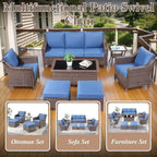 Chaises de jardin en rotin style bistro, table basse - Marron