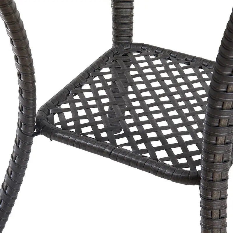 Chaises de jardin en rotin style bistro, table basse - Marron
