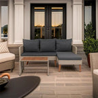3 Piece Patio Sectional Wicker Rattan Outdoor Furniture Sofa Set