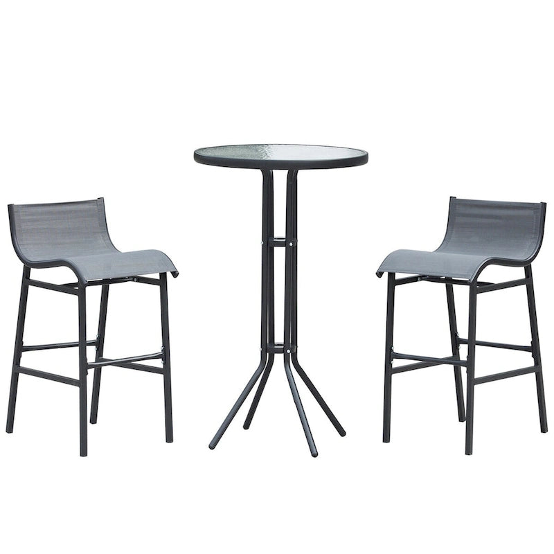 Ensemble bistro d'extérieur Outsunny 3 pièces, hauteur bar, pour 2 personnes