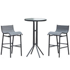 Ensemble bistro d'extérieur Outsunny 3 pièces, hauteur bar, pour 2 personnes