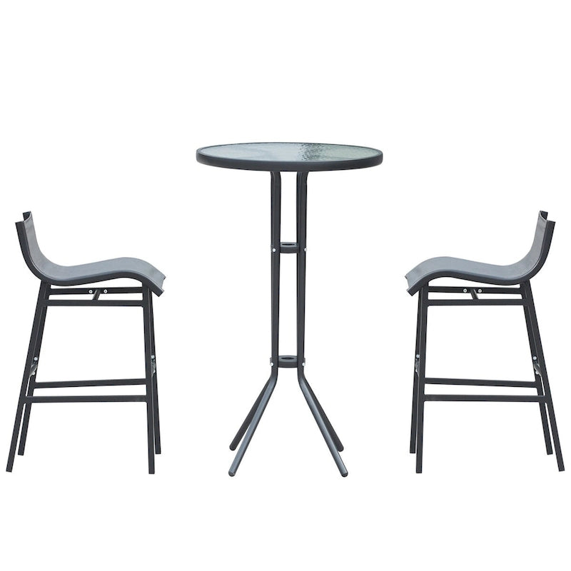 Ensemble bistro d'extérieur Outsunny 3 pièces, hauteur bar, pour 2 personnes