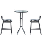 Ensemble bistro d'extérieur Outsunny 3 pièces, hauteur bar, pour 2 personnes