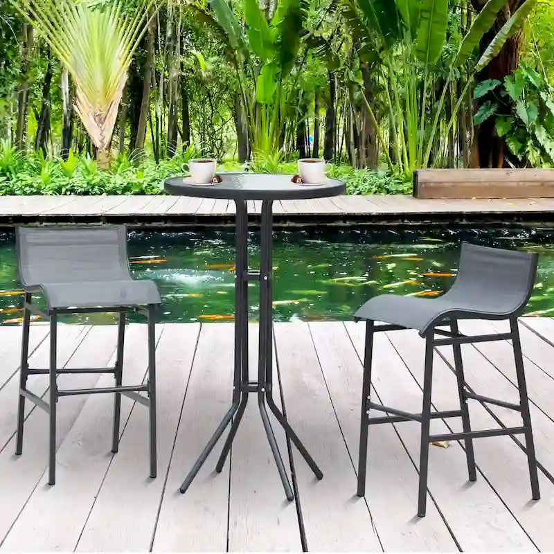 Ensemble bistro d'extérieur Outsunny 3 pièces, hauteur bar, pour 2 personnes