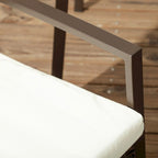 Ensemble de 2 chaises de jardin en rotin PE avec coussin, chaises de terrasse en osier avec dossier