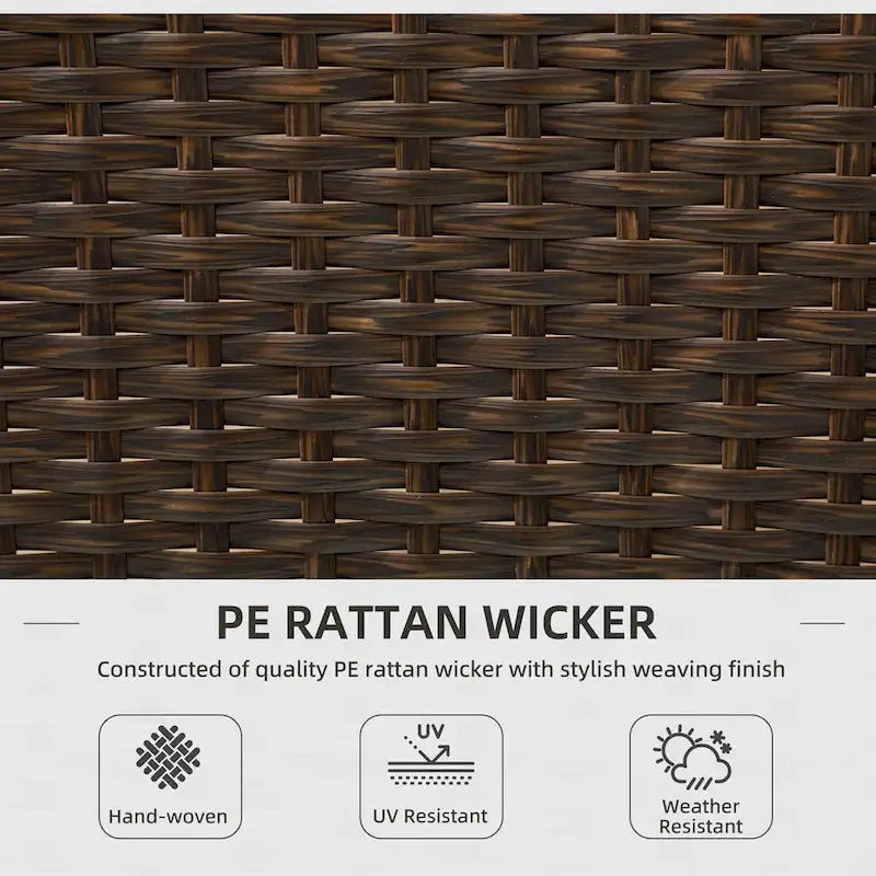 Ensemble de 2 chaises de jardin en rotin PE avec coussin, chaises de terrasse en osier avec dossier