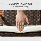 Ensemble de 2 chaises de jardin en rotin PE avec coussin, chaises de terrasse en osier avec dossier