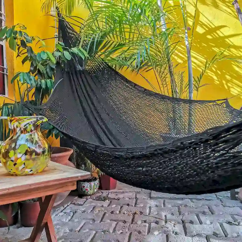 Novica Handmade Uxmal Night Cotton Rope Hammock (Double)