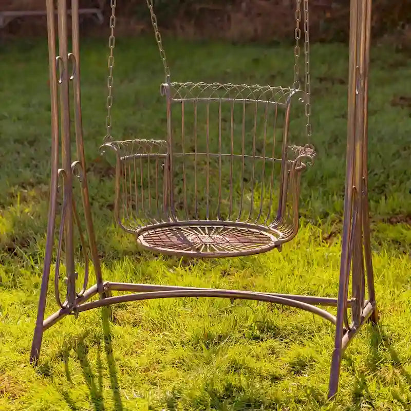 Balancelle de jardin Oasis en fer, finition bronze antique - 42,9 x 35,4 x 78,74