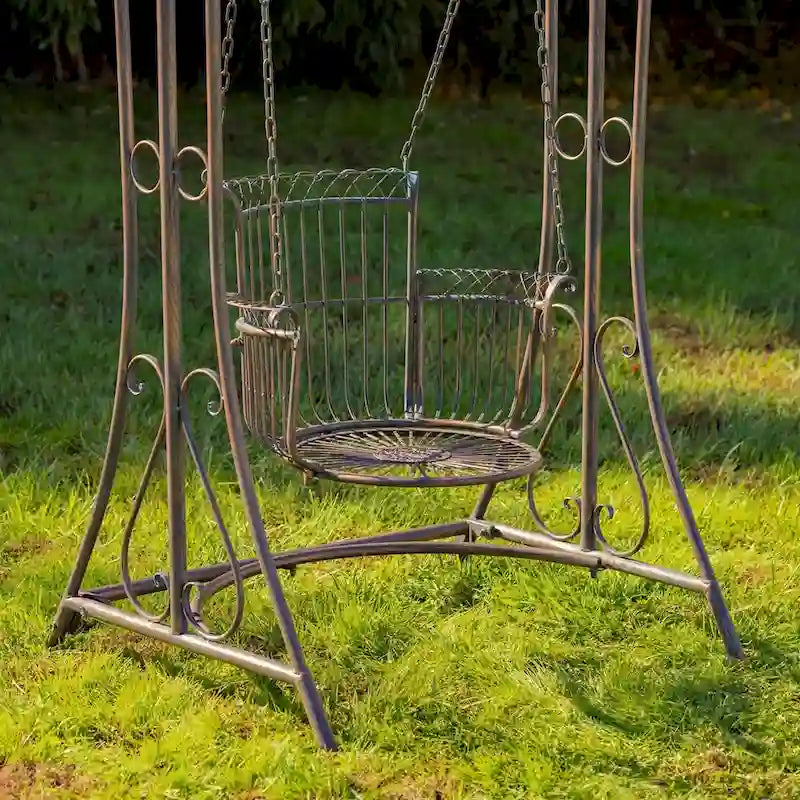Balancelle de jardin Oasis en fer, finition bronze antique - 42,9 x 35,4 x 78,74