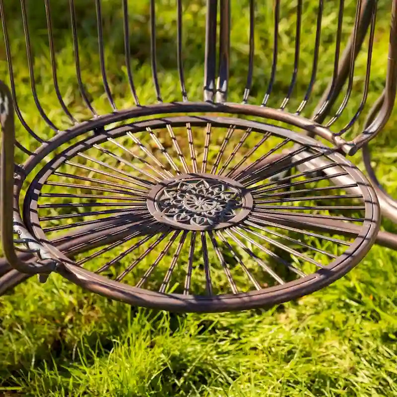 Balancelle de jardin Oasis en fer, finition bronze antique - 42,9 x 35,4 x 78,74