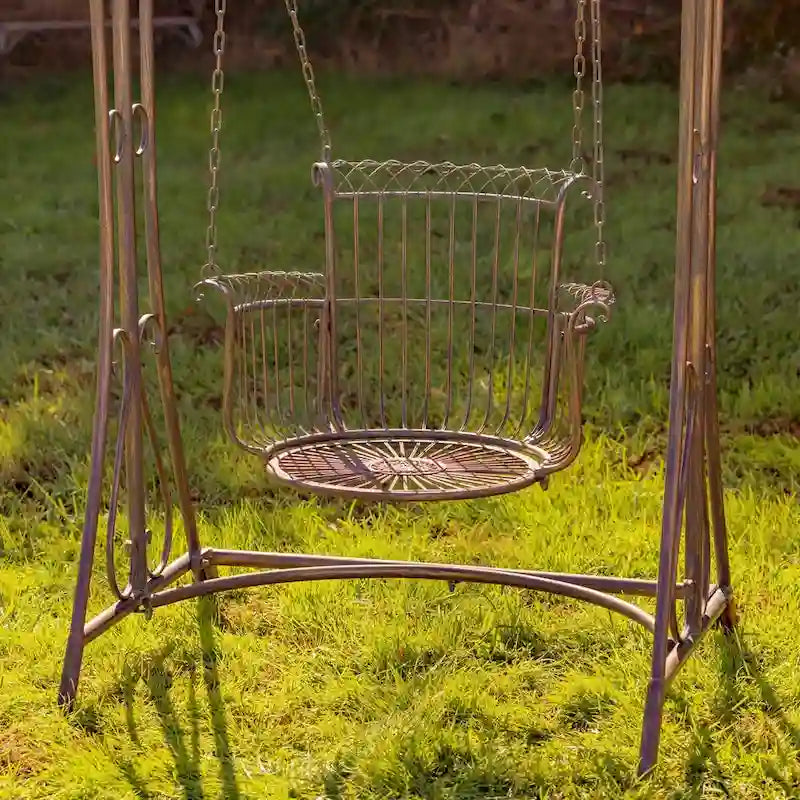Balancelle de jardin Oasis en fer, finition bronze antique - 42,9 x 35,4 x 78,74