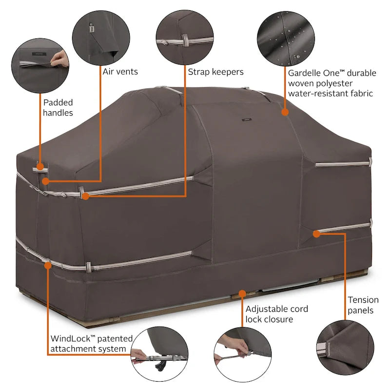 Housse de barbecue imperméable Classic Accessories Ravenna pour îlot avec tête de barbecue centrale