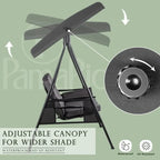 Balançoire de patio en métal pour 3 personnes avec auvent et coussins - Non disponible