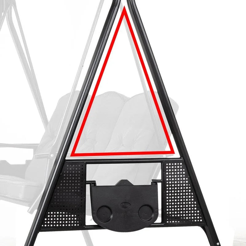 Balançoire de patio en métal pour 3 personnes avec auvent et coussins - Non disponible