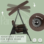 Balançoire de patio en métal pour 3 personnes avec auvent et coussins - Non disponible