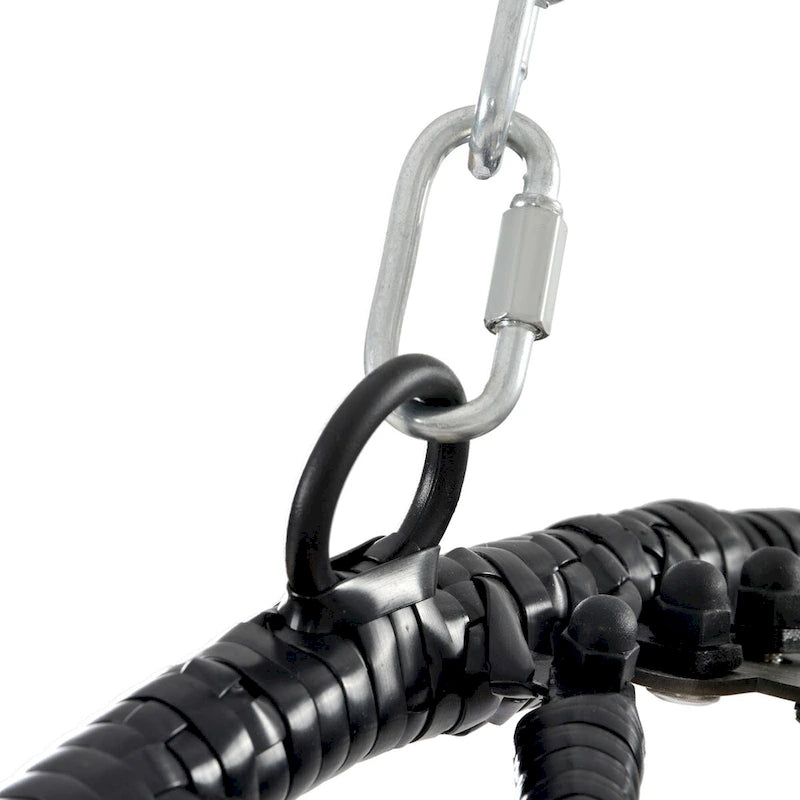 Fauteuil suspendu œuf avec support pour intérieur et extérieur - Dimensions (po) (L x l x H) : 37,40 x 37,40 x 77,00