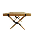Table de salle à manger pliante polyvalente en bois naturel pour patio