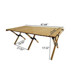 Table de salle à manger pliante polyvalente en bois naturel pour patio