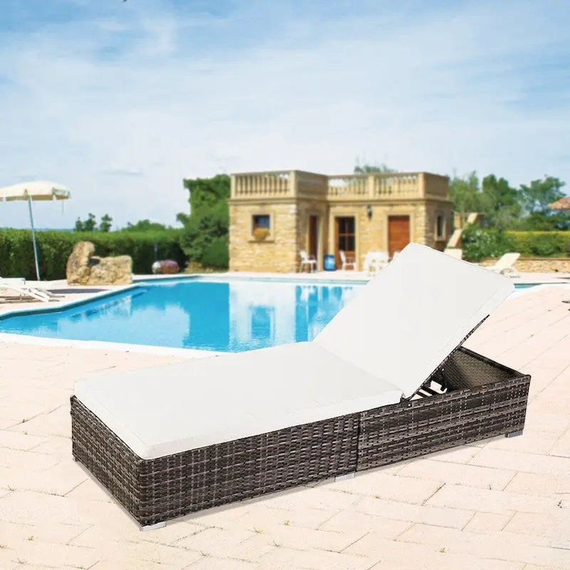 Lit de piscine en rotin pour loisirs de plein air