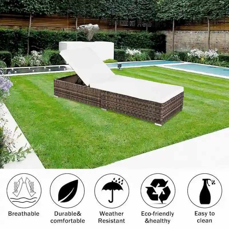 Lit de piscine en rotin pour loisirs de plein air