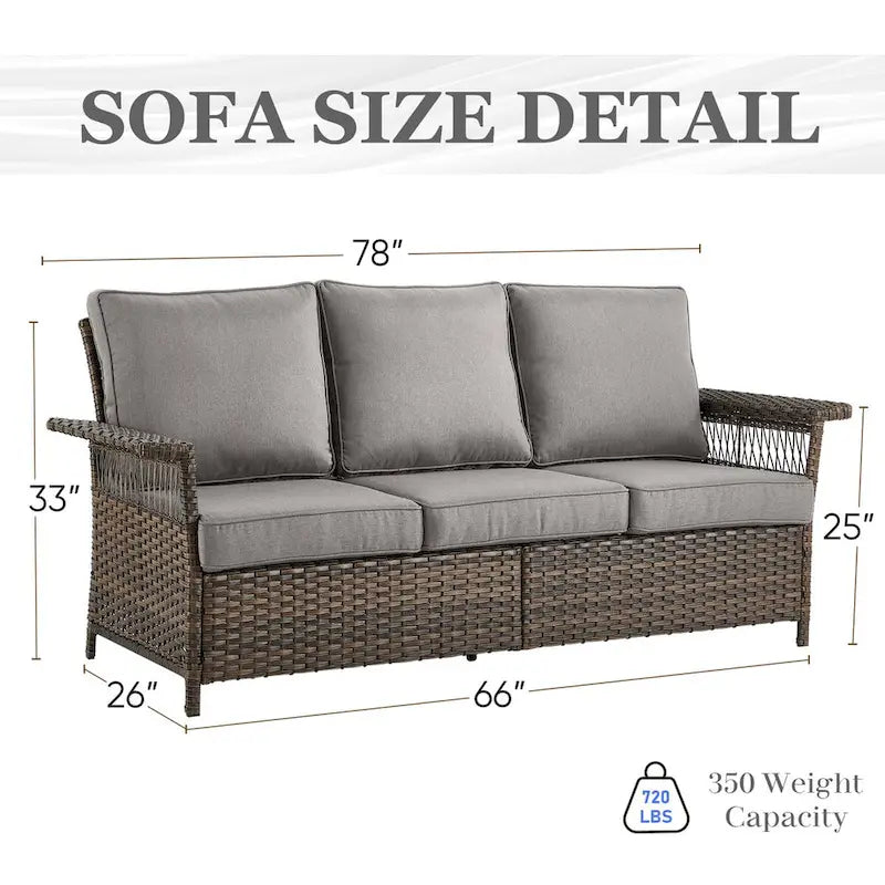 Ensemble de fauteuils à bascule pivotants pour patio en résine tressée résistante aux intempéries - Marron