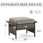 Ensemble de fauteuils à bascule pivotants pour patio en résine tressée résistante aux intempéries - Marron