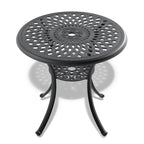 Table ronde de salle à manger d'extérieur en aluminium moulé de 30,71 pouces