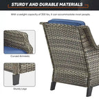 Ensemble de jardin avec chaises, poufs et table - Gris