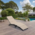 Foldable Patio Lounge Chair, Outdoor Rattan Lounger Chaise