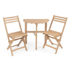 Ensemble bistro pliant demi-rond 3 pièces en bois d'acacia, style campagne française classique, par JONATHAN Y.