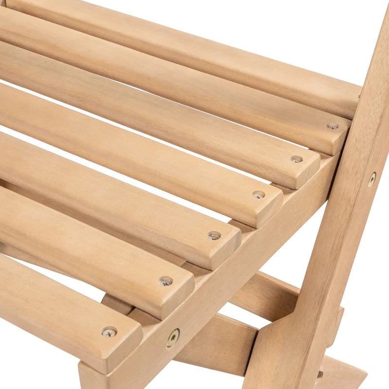 Ensemble bistro pliant demi-rond 3 pièces en bois d'acacia, style campagne française classique, par JONATHAN Y.
