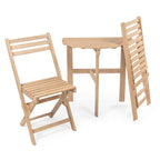 Ensemble bistro pliant demi-rond 3 pièces en bois d'acacia, style campagne française classique, par JONATHAN Y.